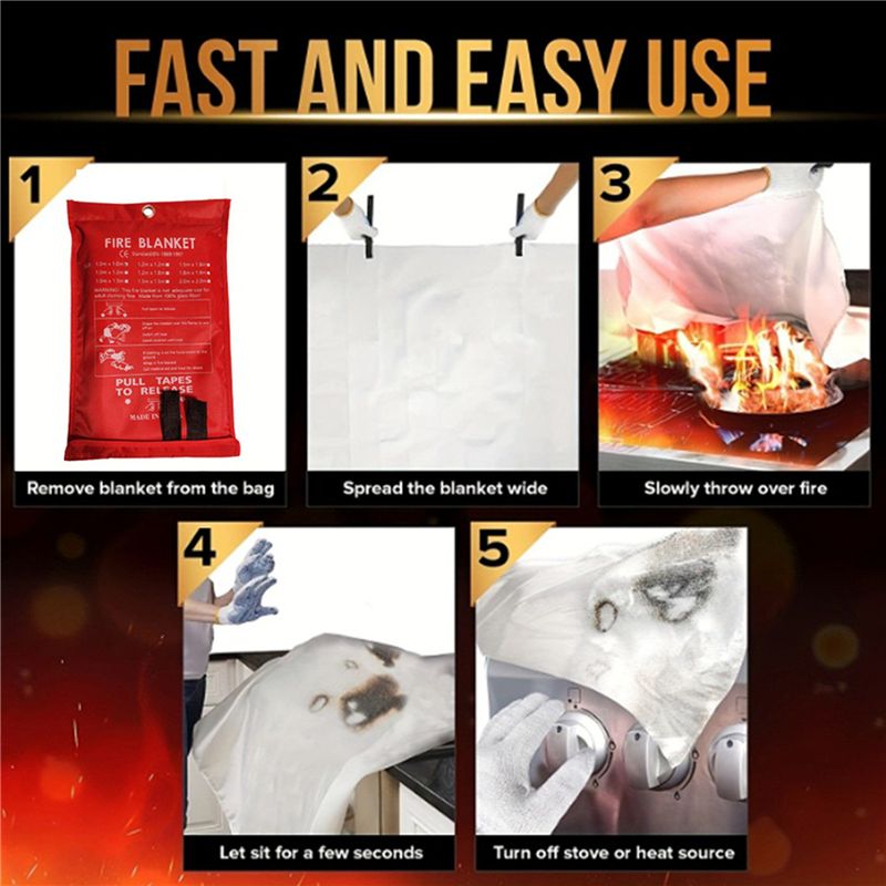 B48B-8PCS Notfall-Feuerdecke,  – Fire Blanket Kitchen Bewertung und Preis